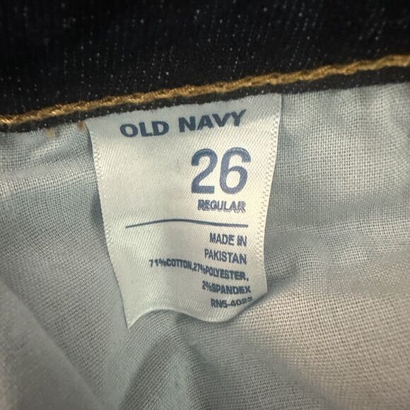 Old Navy Wide Leg Jeans Rockstar Womens‎ Size 26 High Rise Dark Wash 5 Pocket - Picture 2 of 9